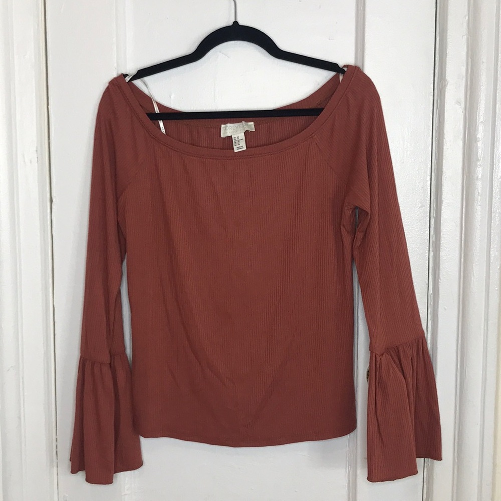 Forever 21 Plus Off Shoulder Bell Sleeve Top